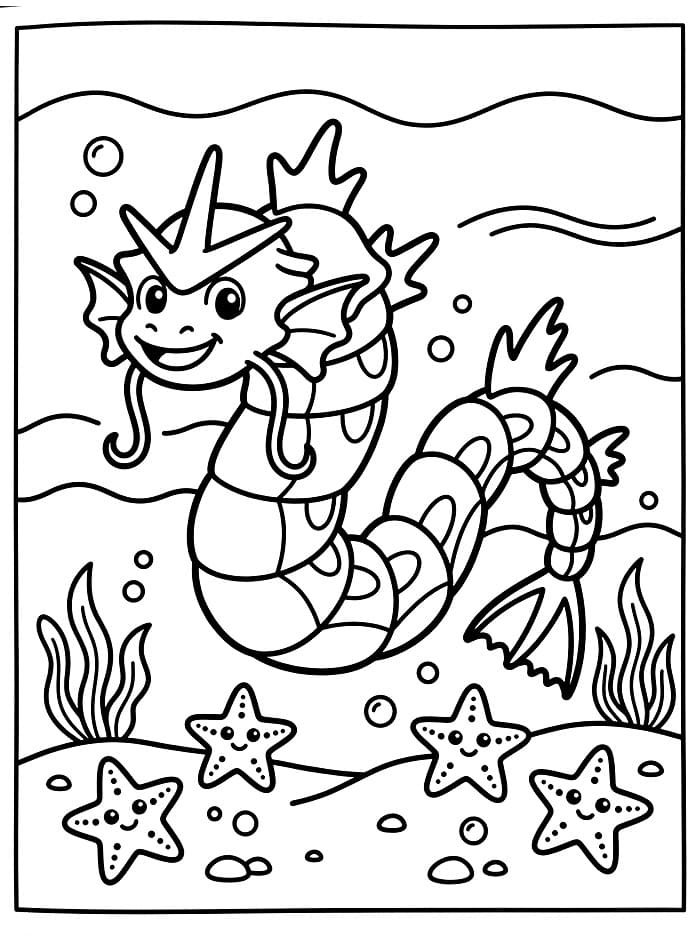 Gyarados med sjøstjerne fargelegging