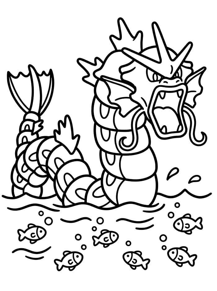 Gyarados med småfisk fargelegging