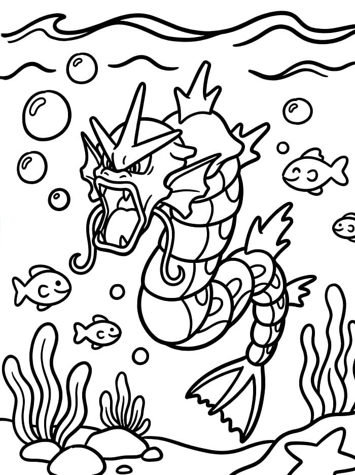 Gyarados under vann Eventyr fargelegging