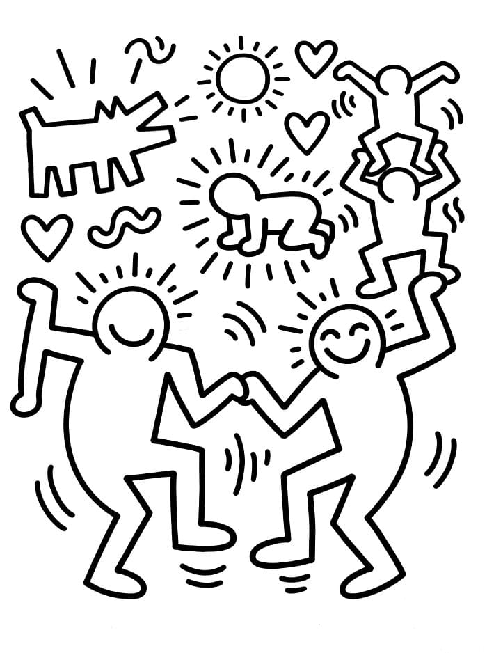 Keith Haring-bilde fargelegging
