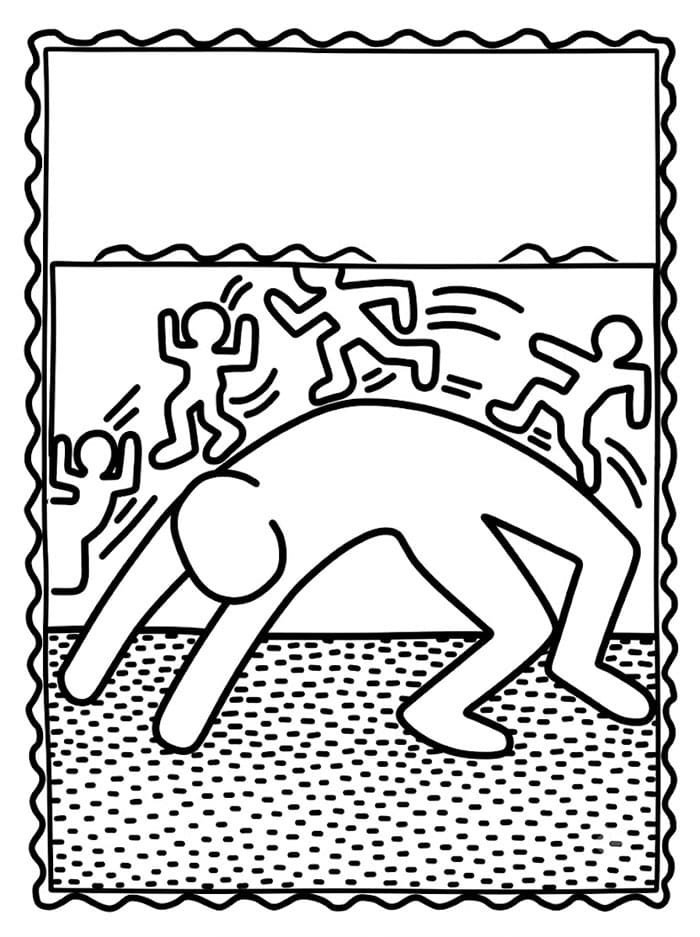Keith Haring broøvelse fargelegging
