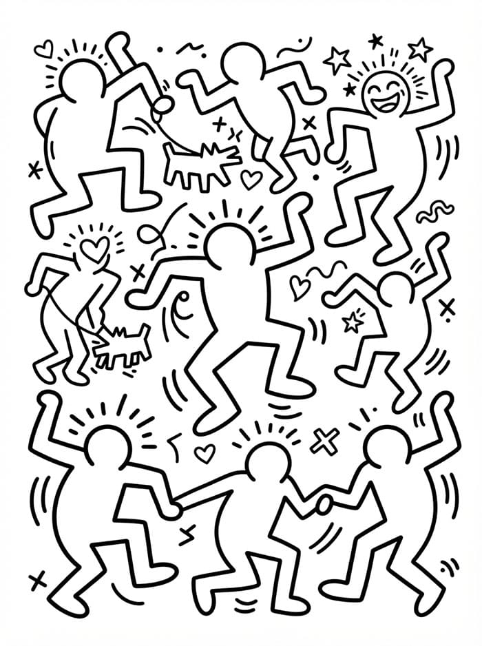Keith Haring for barn fargelegging