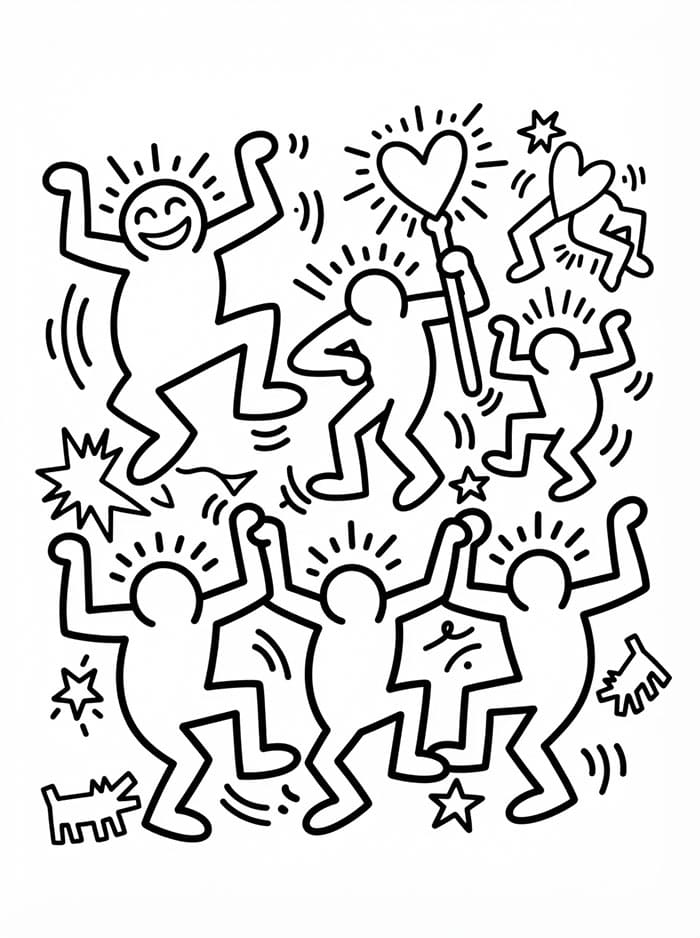 Keith Haring for jente fargelegging