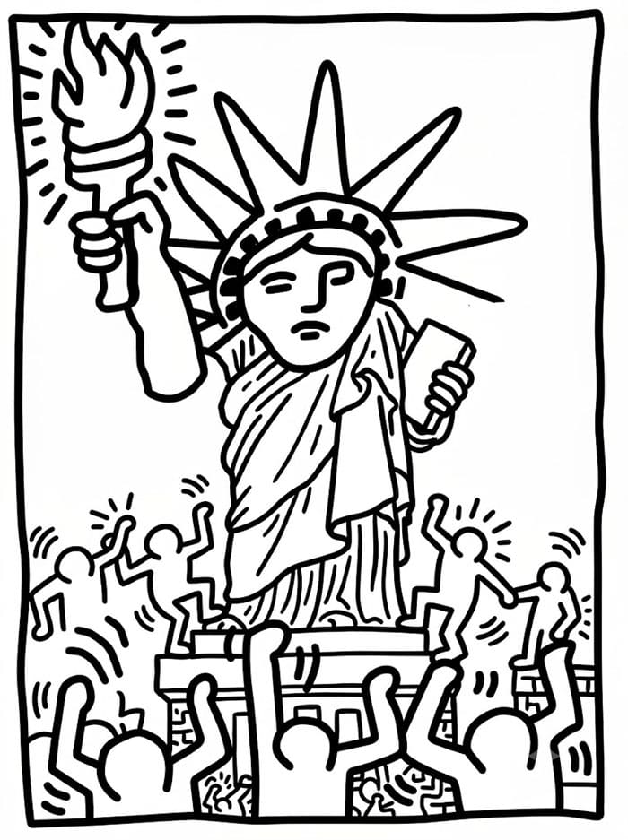 Keith Haring Frihetsgudinnen fargelegging