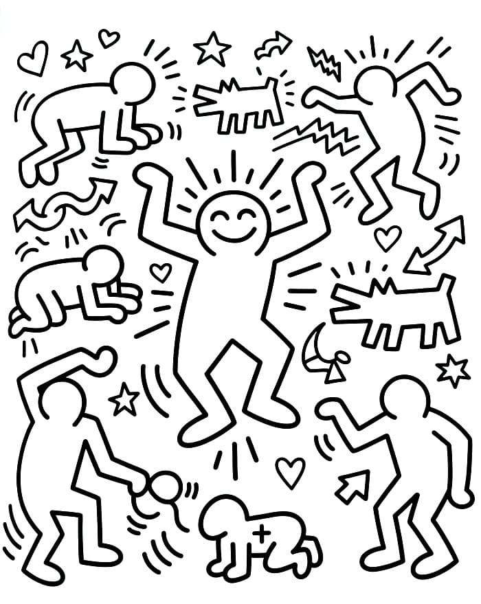 Keith Haring glad fargelegging