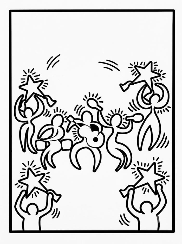 Keith Haring-kunst fargelegging