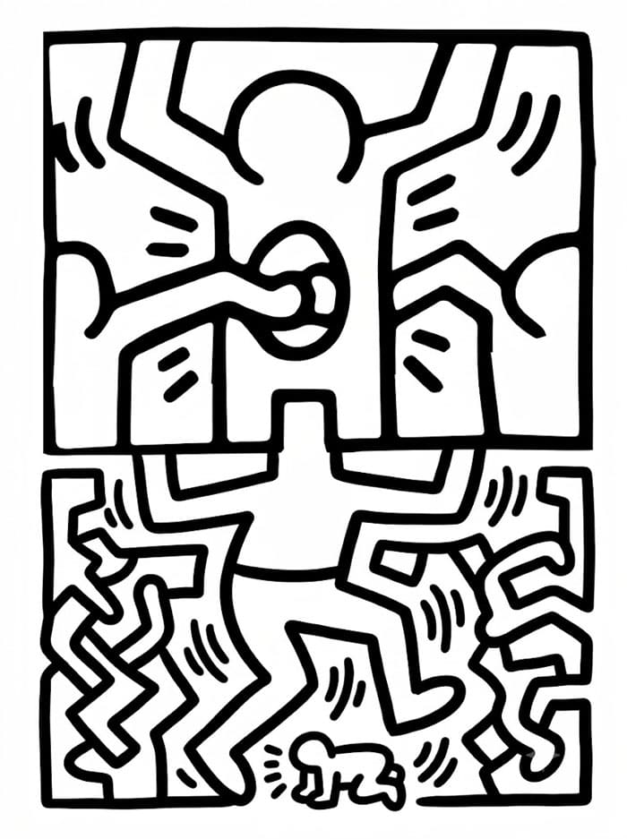 Keith Haring popbutikk fargelegging