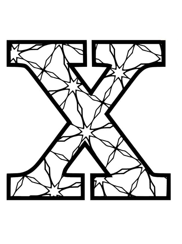 Kul bokstav X fargelegging