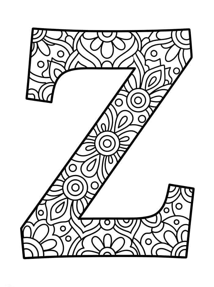 Mandala Bokstaven Z fargelegging