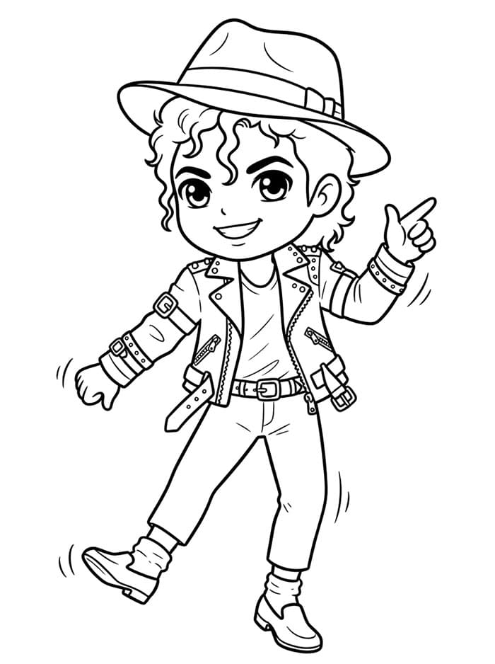 Michael Jackson i chibi stil fargelegging