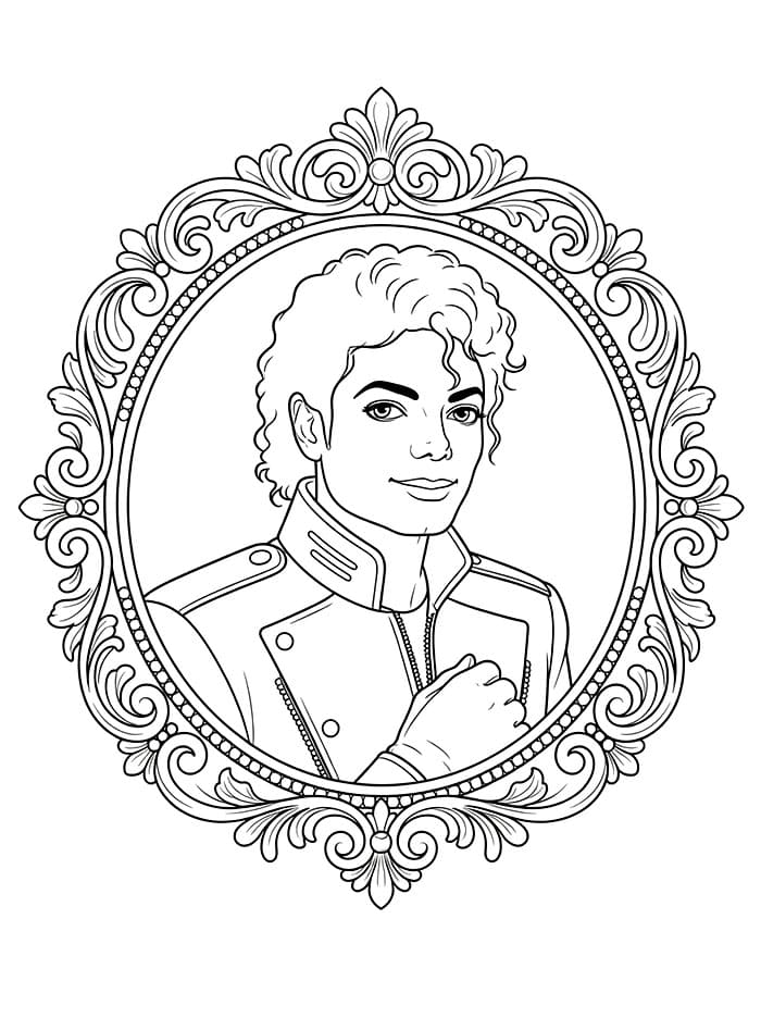 Michael Jackson i en elegant portrettramme fargelegging