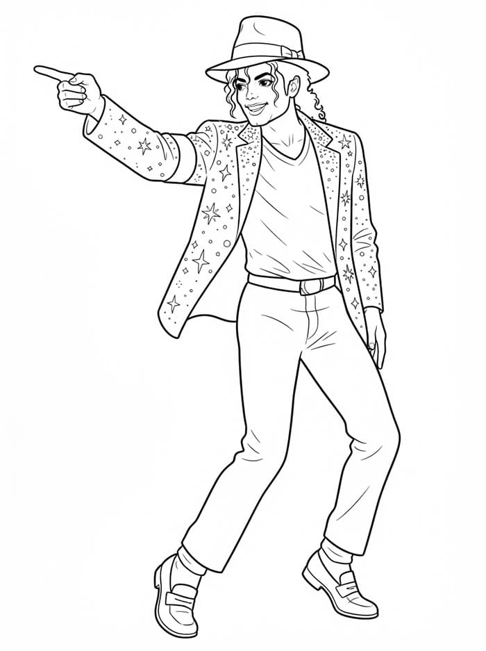 Michael Jackson i glitrende jakke fargelegging