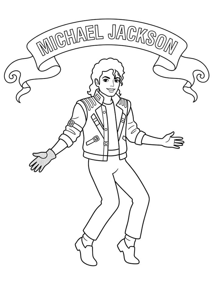 Michael Jackson med bånd banner fargelegging