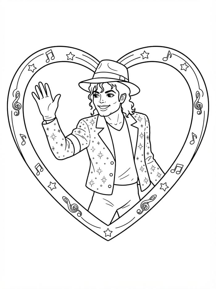 Michael Jackson med hjerte fargelegging