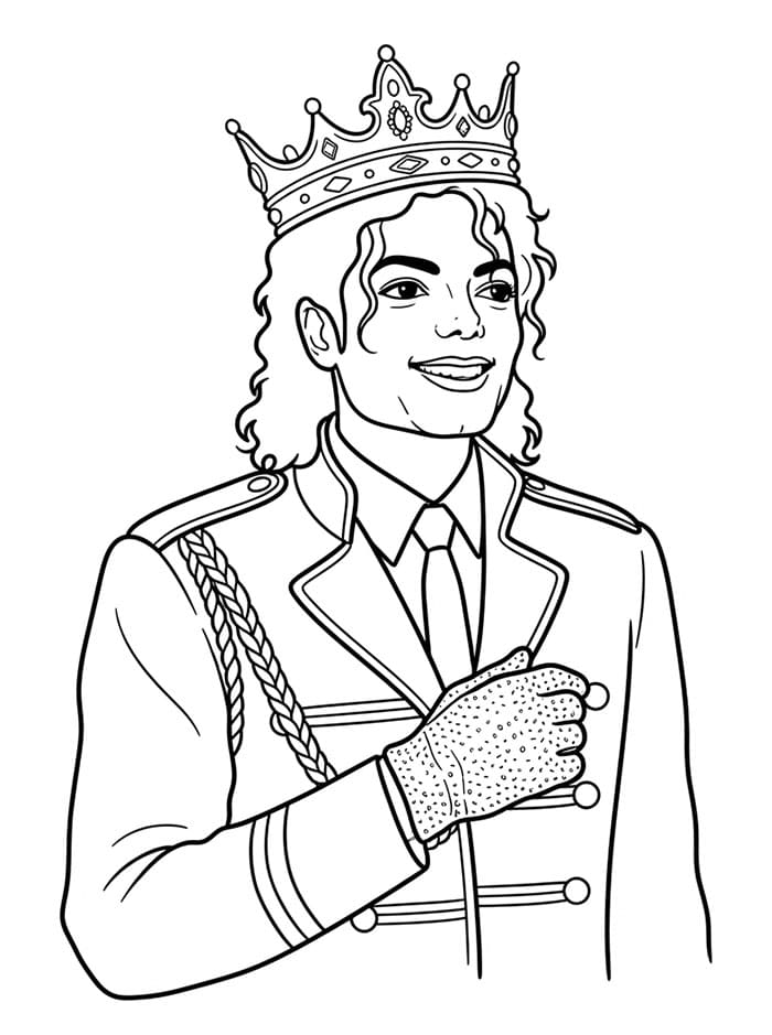 Michael Jackson med krone fargelegging