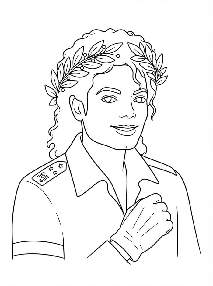 Michael Jackson med laurbærkrans fargelegging