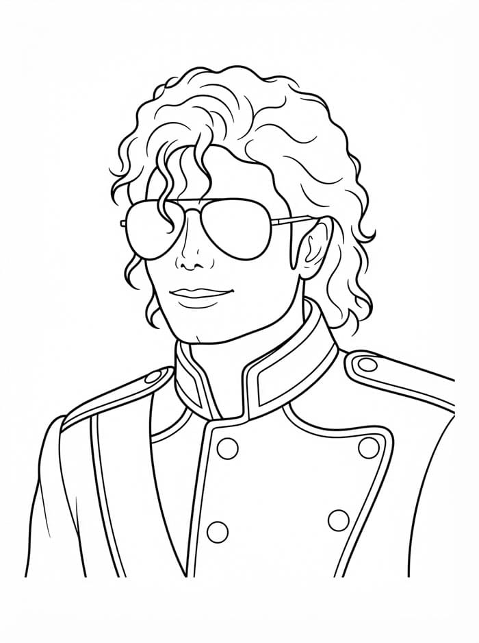 Michael Jackson med solbriller fargelegging