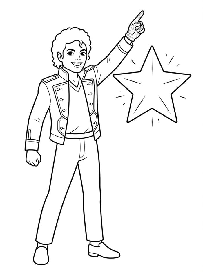 Michael Jackson med stjerne fargelegging