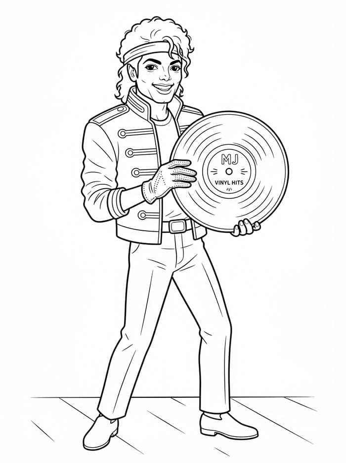 Michael Jackson med vinylplate fargelegging