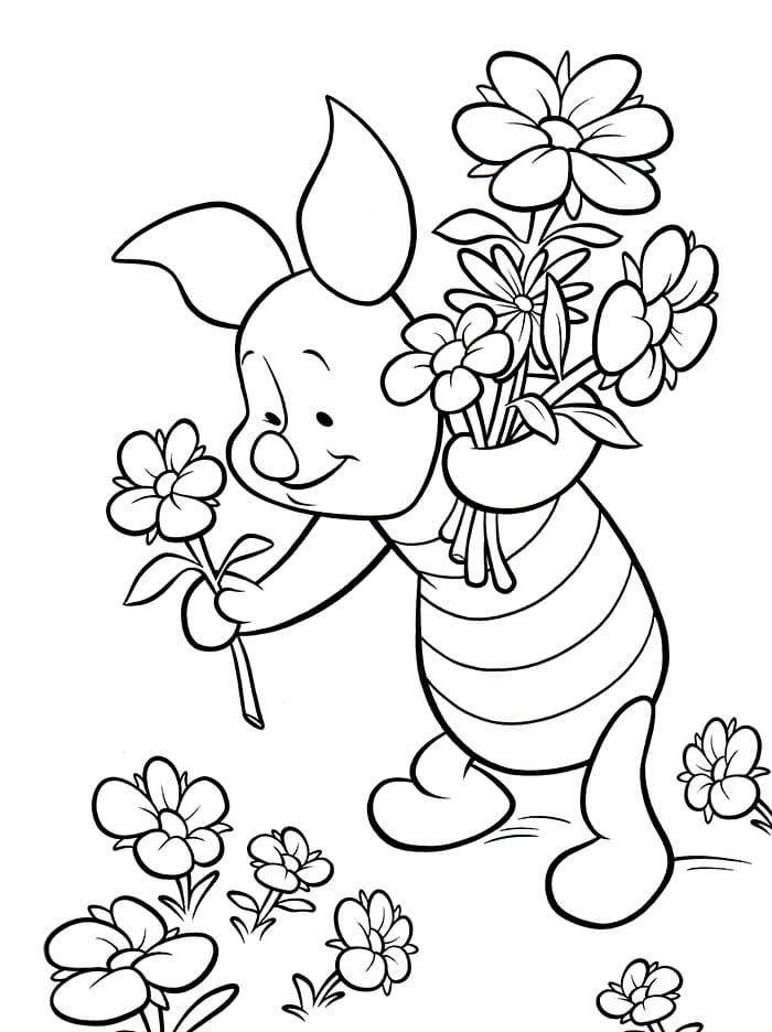 Nasse Nøff og blomst fargelegging