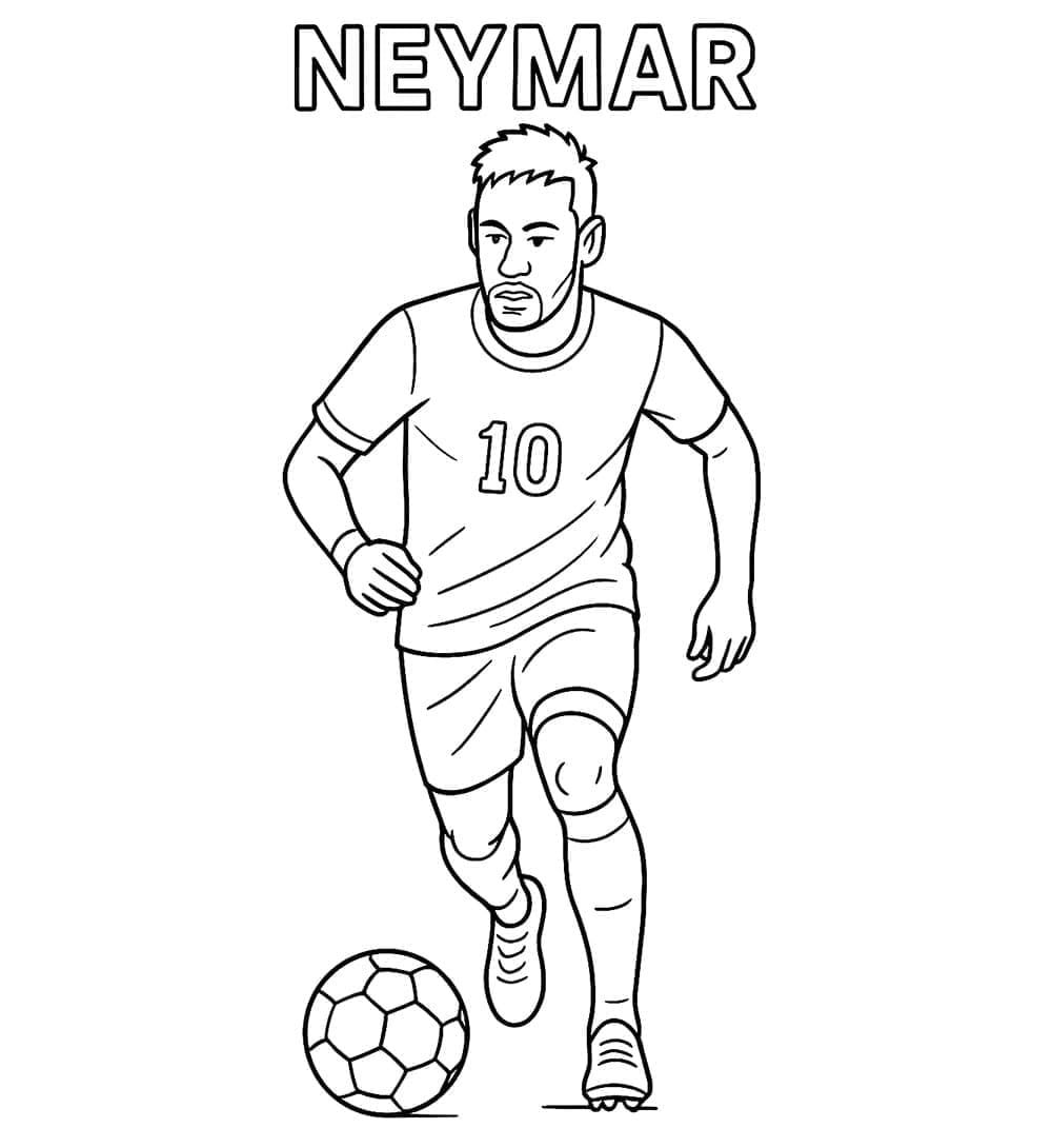 Neymar Dribler Ballen fargelegging