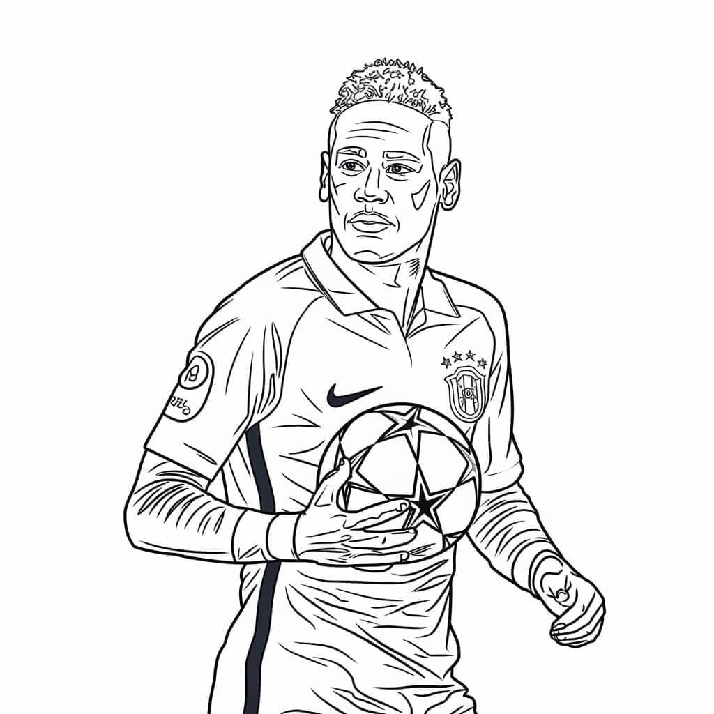 Neymar Utskrift for Barn fargelegging