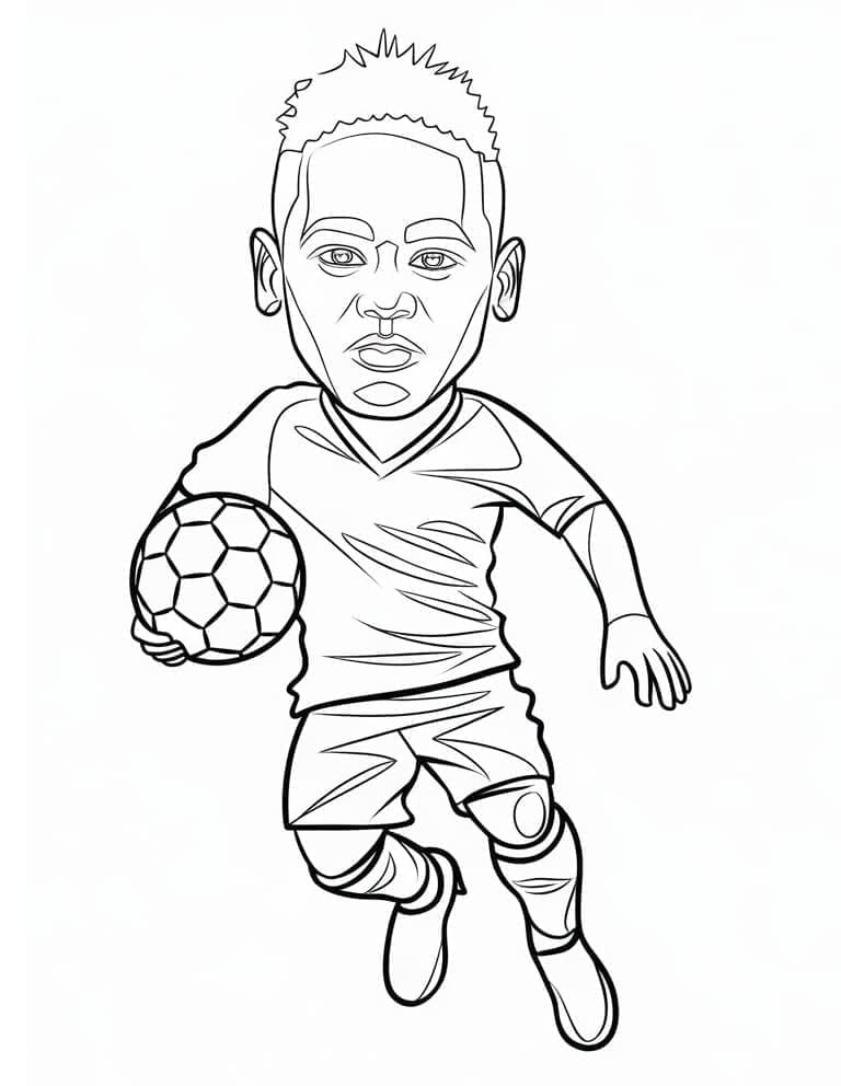 Neymar Utskrift Helt Gratis fargelegging