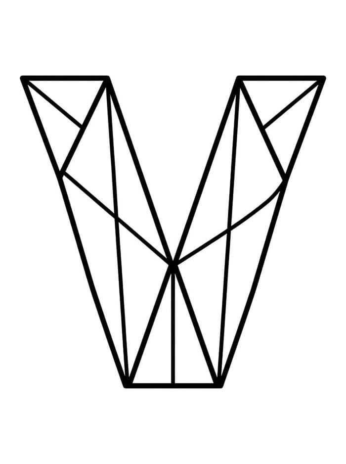 Origami Bokstaven V fargelegging