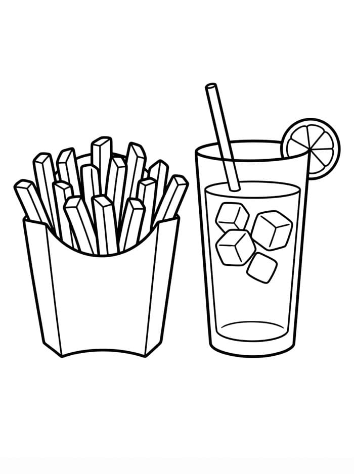 Pommes frites med iste fargelegging