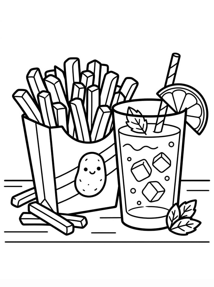 Pommes frites med limonade fargelegging