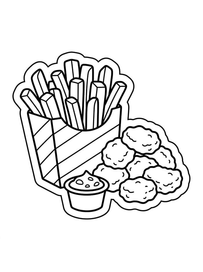 Pommes frites og nuggets fargelegging