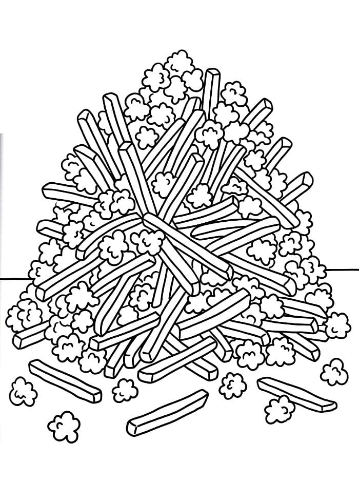 Pommes frites og popcorn fargelegging