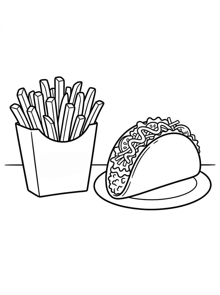 Pommes frites og taco fargelegging