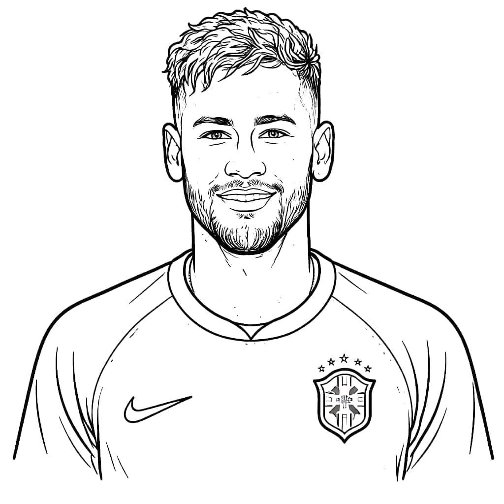 Portrett av Neymar bilde fargelegging