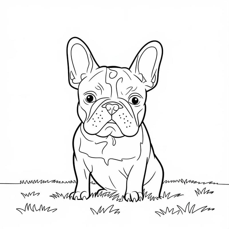 Realistisk fransk bulldog fargelegging