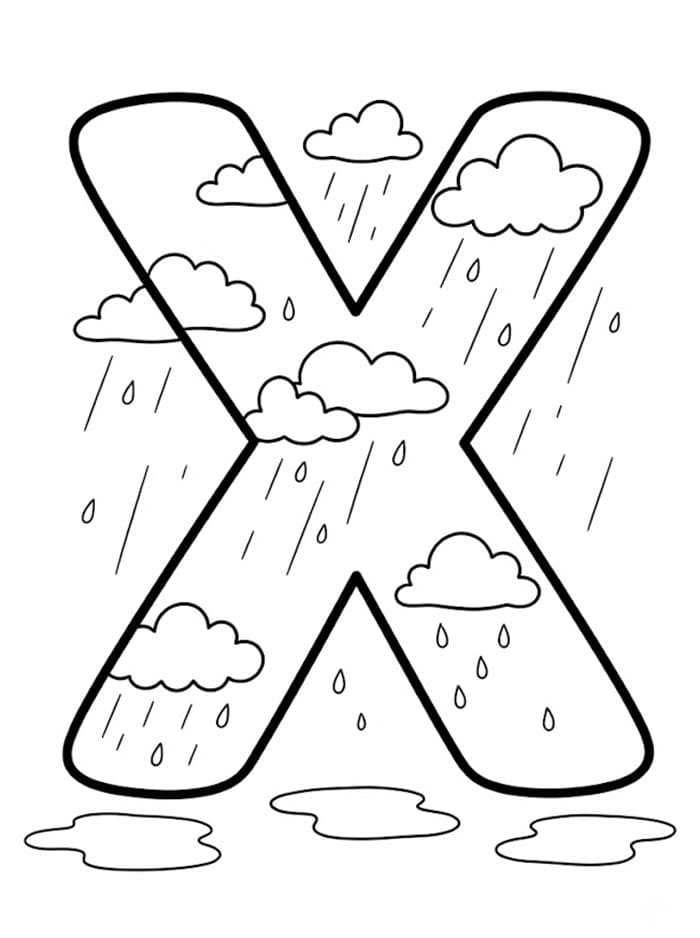 Regn bokstav X fargelegging