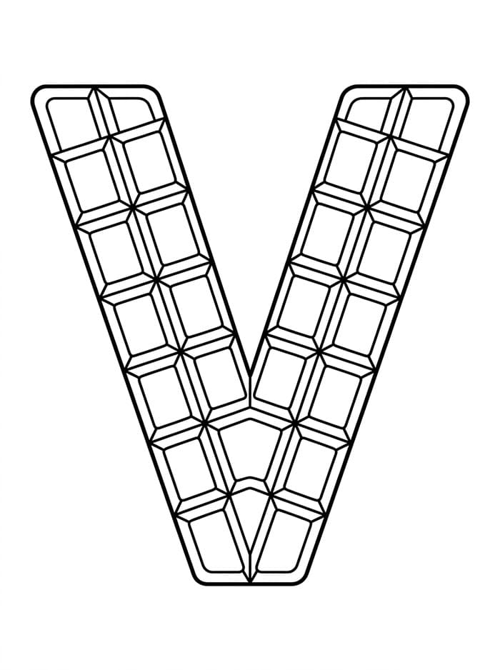 Sjokoladeplate bokstav V fargelegging