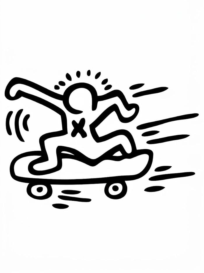 Skateboard av Keith Haring fargelegging