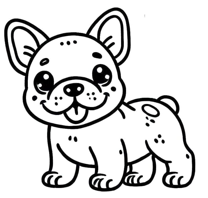 Smilende fransk bulldog fargelegging