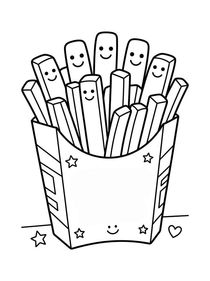 Smilende pommes frites fargelegging