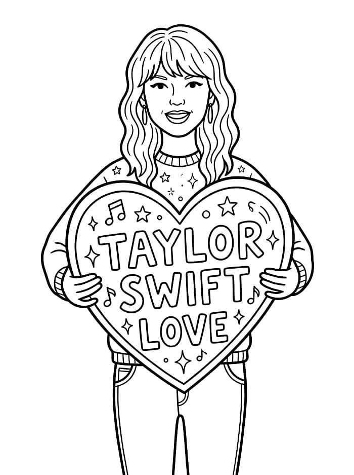 Taylor Swift og et gigantisk hjerte fargelegging