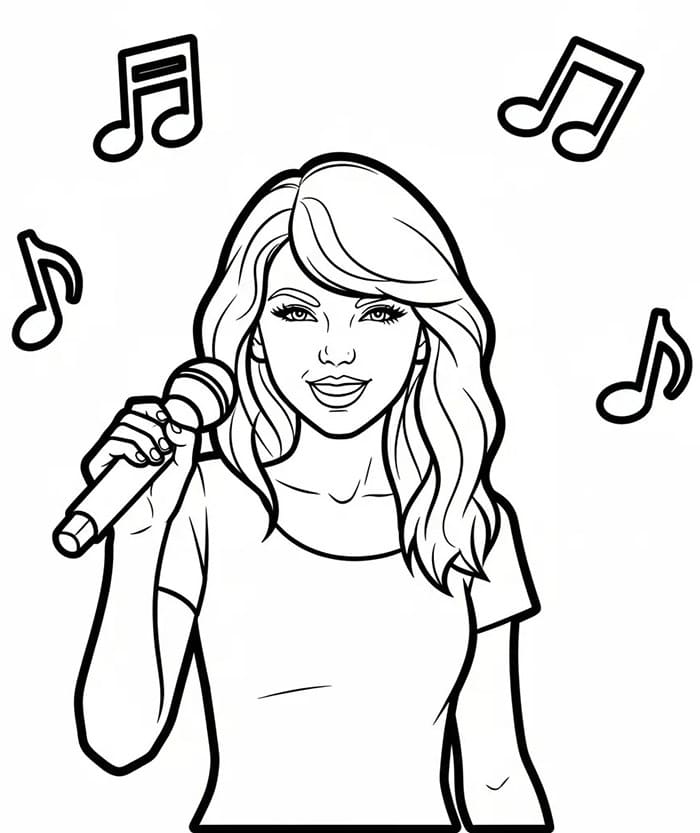 Taylor Swift og noter fargelegging