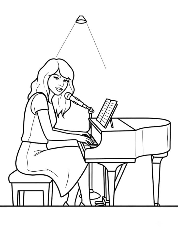 Taylor Swift spiller piano fargelegging