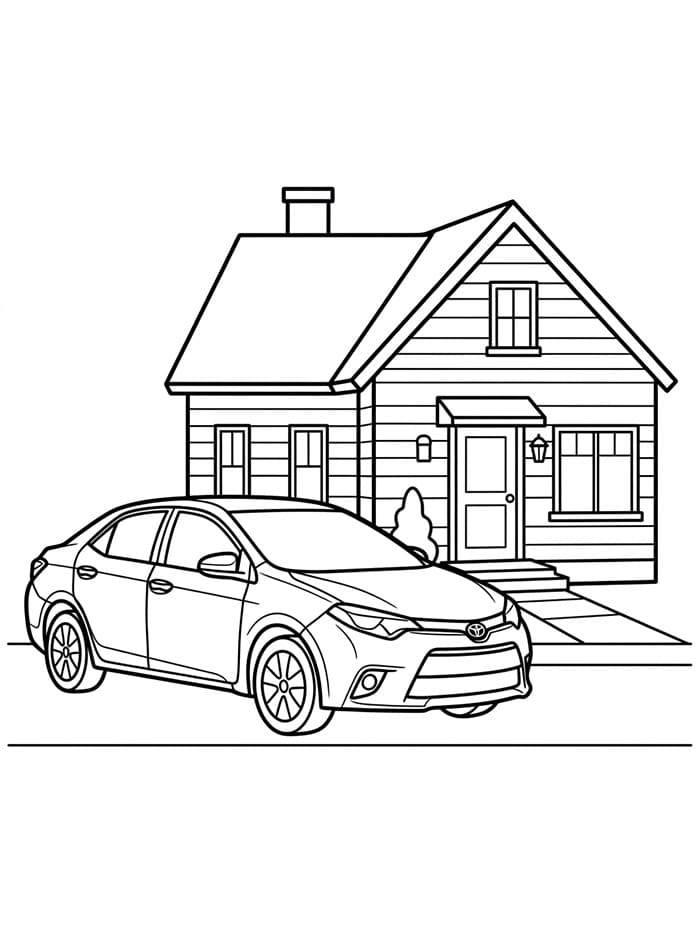 Toyota foran et hus fargelegging