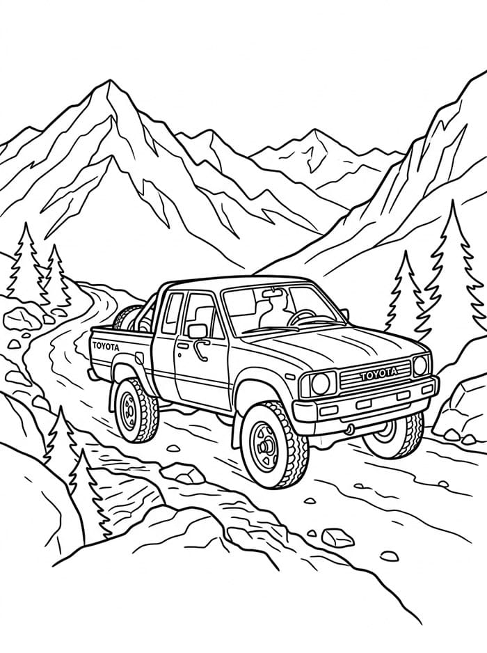 Toyota i fjellene fargelegging