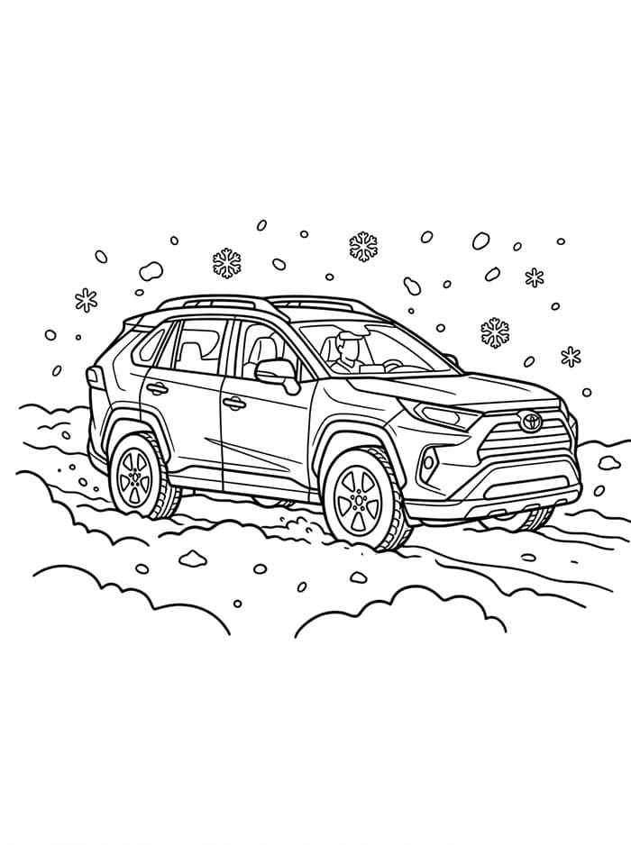 Toyota i snøen fargelegging