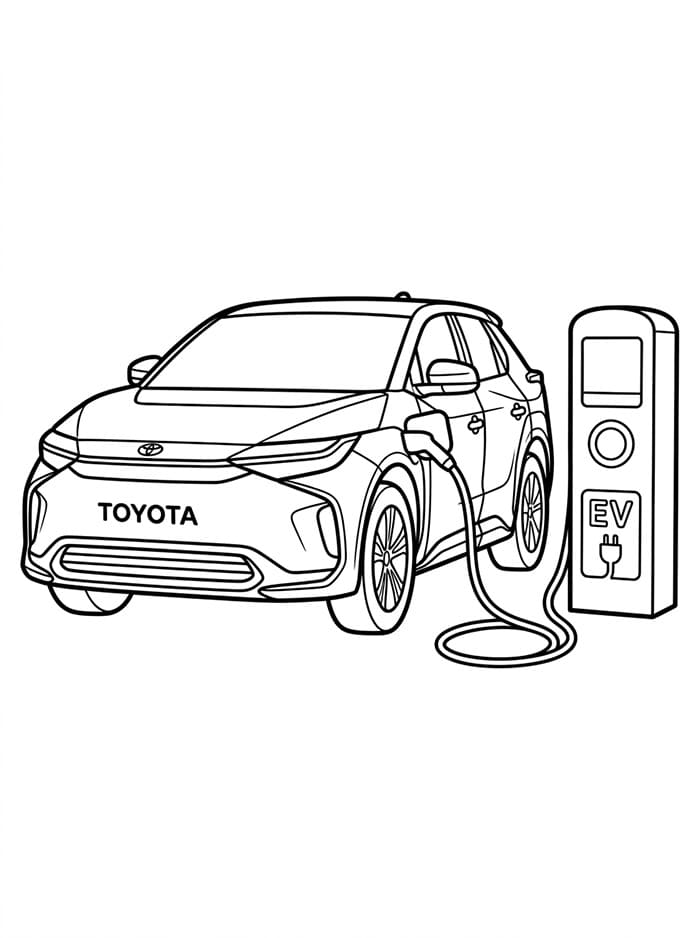 Toyota lader på en stasjon fargelegging