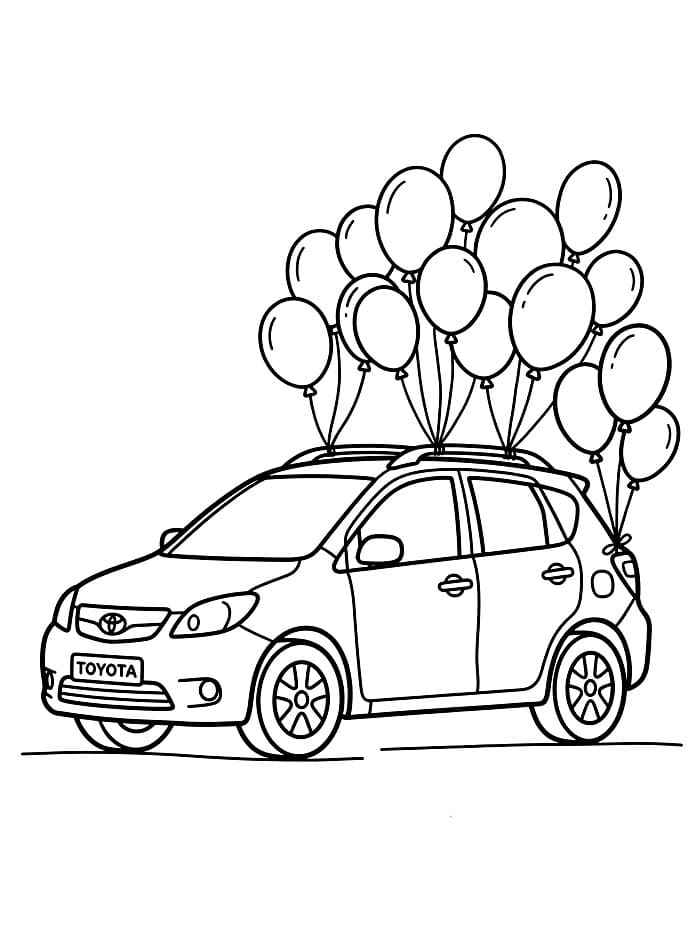 Toyota med ballonger fargelegging