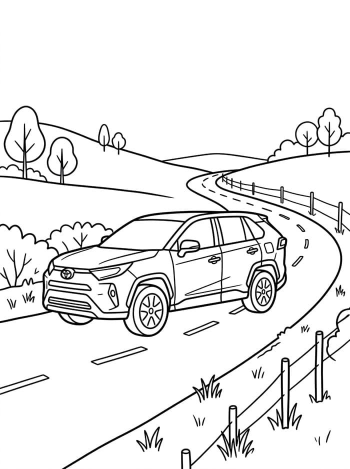 Toyota på landevei fargelegging