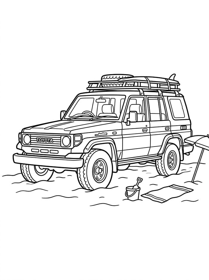 Toyota på stranden fargelegging